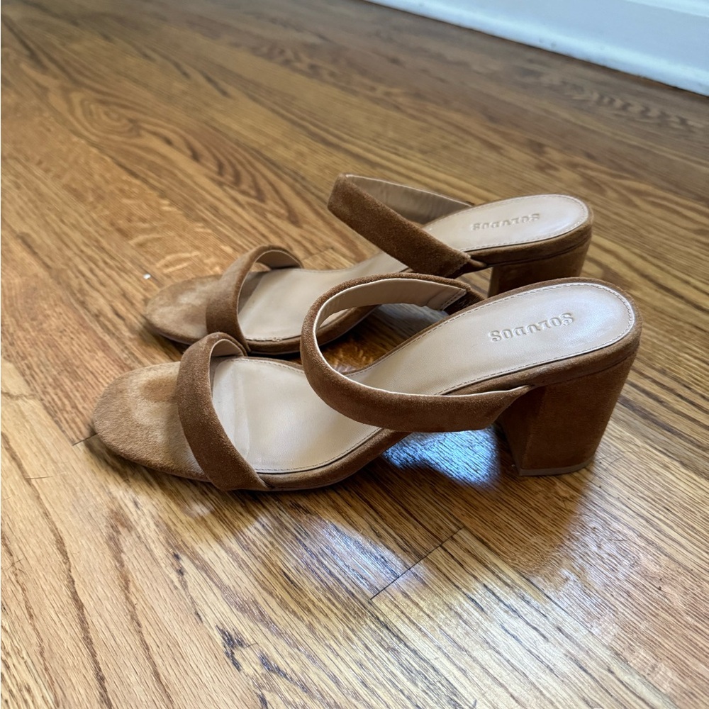 Soludos Tan Block Heel Sandals